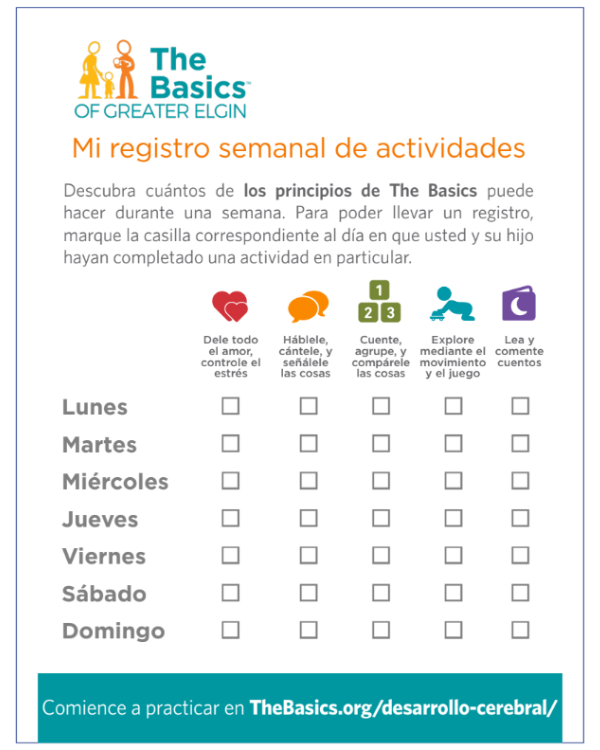 weekly tracker spanish