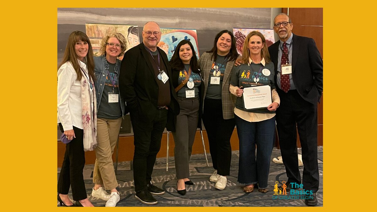 Basics of Greater Elgin Team received a Community Engagement Award from Basics, Inc.